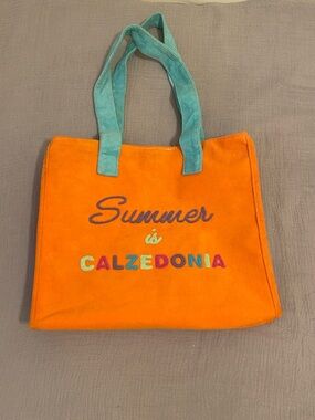 Calzedonia Orange & Teal 'Summer' Tote Summer Beach Bag.
